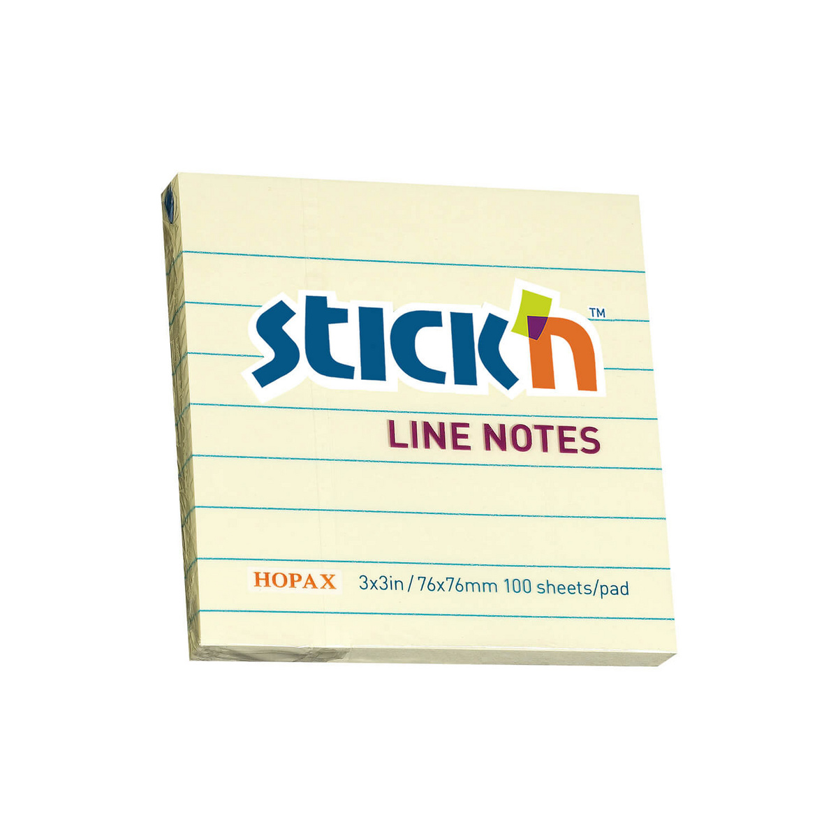 Notes w linie 76 x 76mm, 100 kartek, żółty pastel