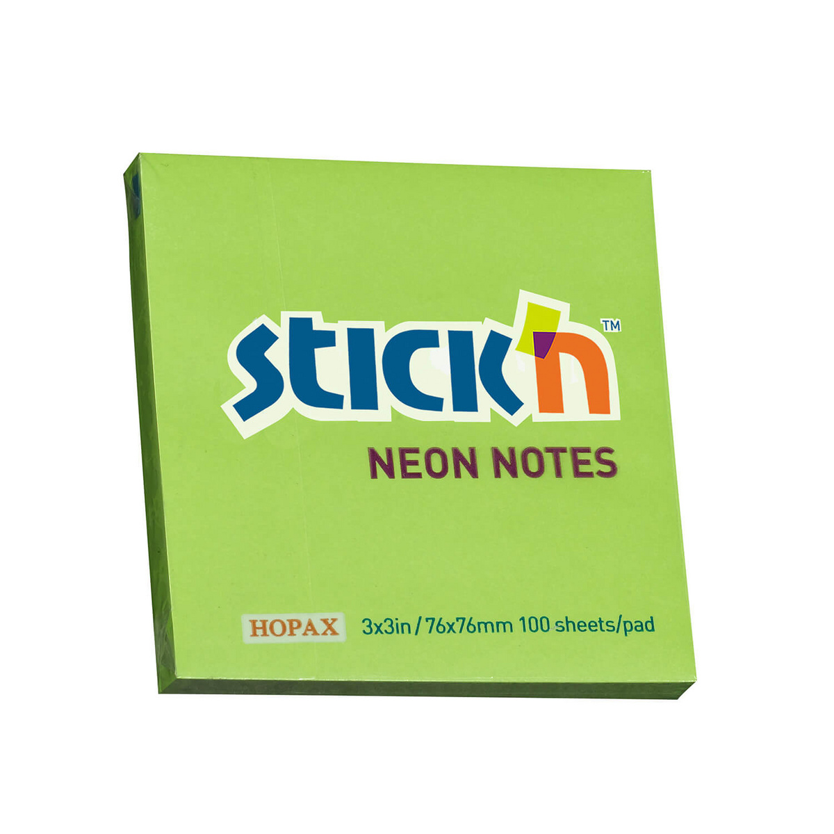 Notes samoprzy.76mmx76mm zielony neon
