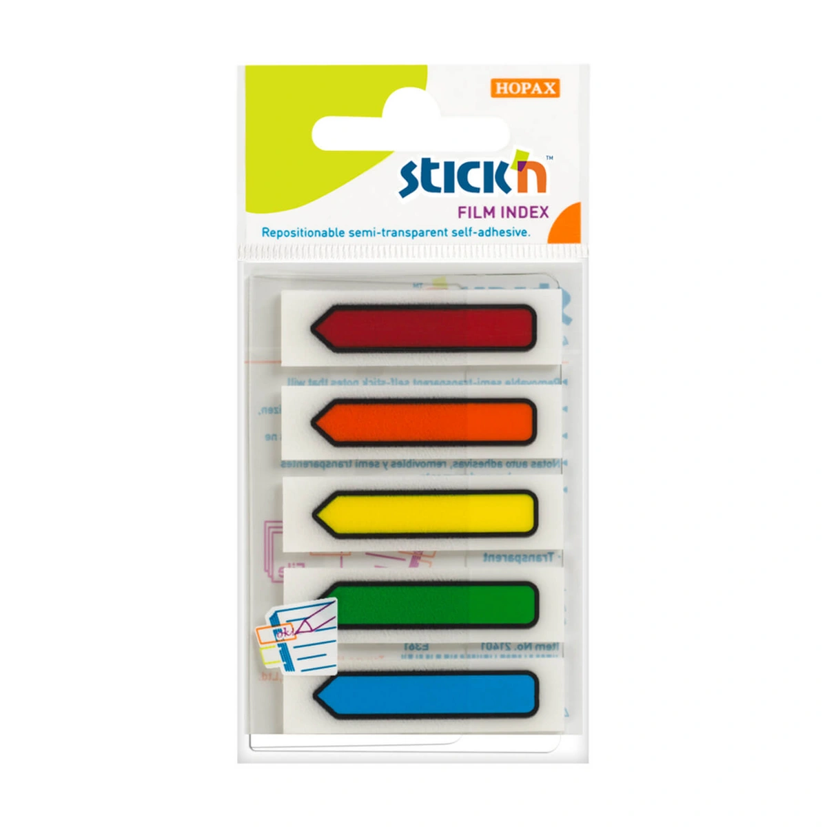Zakładki indeksuj.samop. strzałki, mix 5 kol.neon