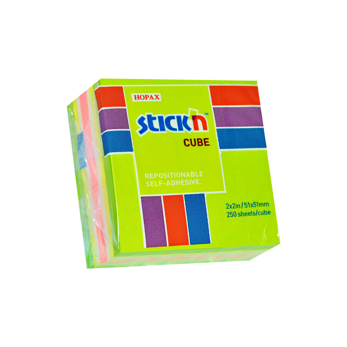 Notes kostka 51x51mm, ziel. mix neon i pastel 250 k
