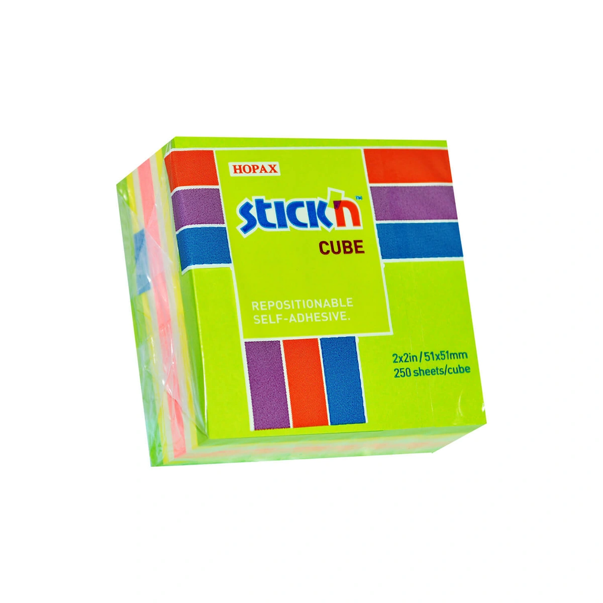 Notes kostka 51x51mm, ziel. mix neon i pastel 250 k