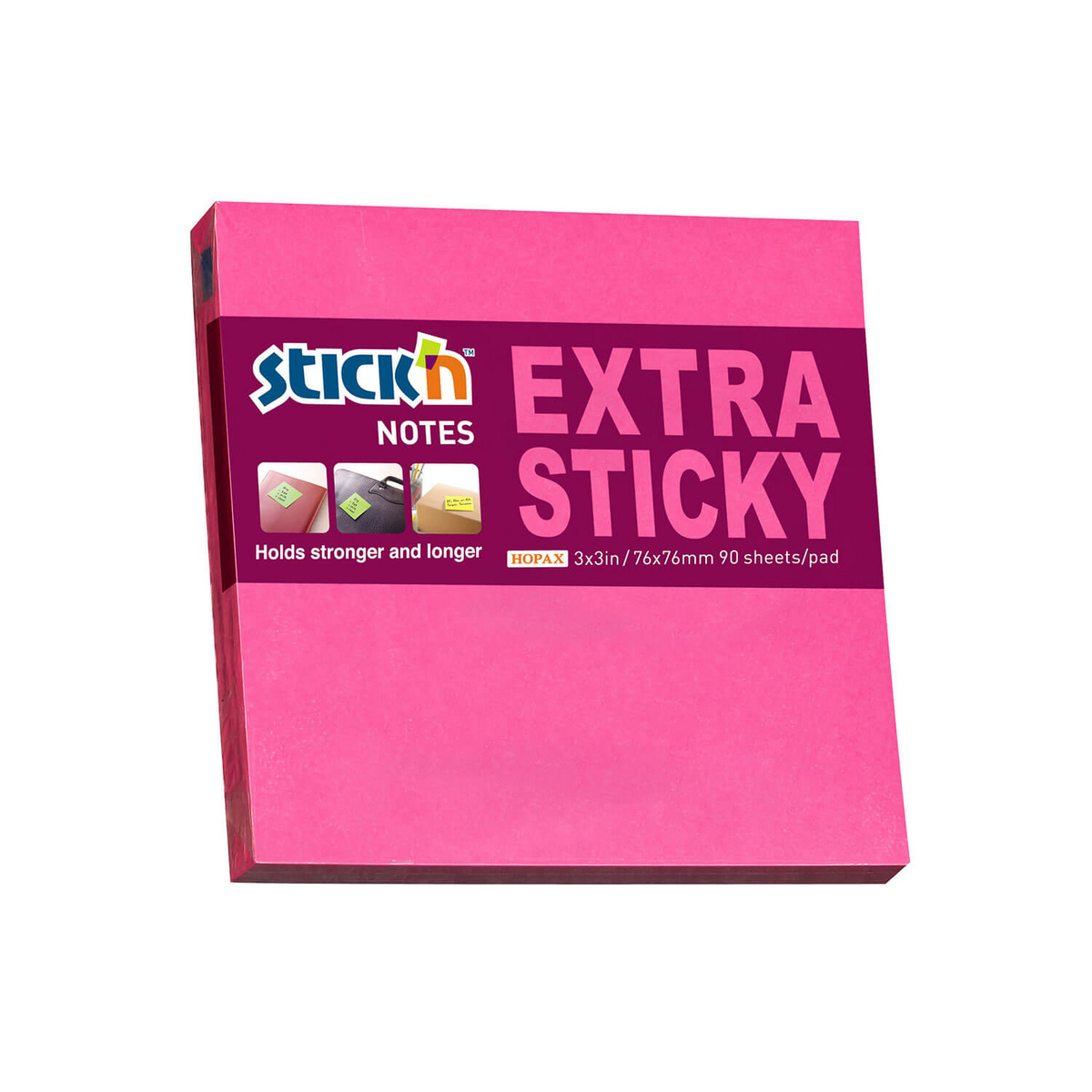 Notes samop. EXTRA STICKY 76x76mm różowy neon