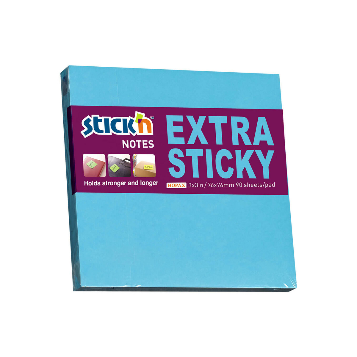 Notes samop. EXTRA STICKY 76x76mm niebieski.neon