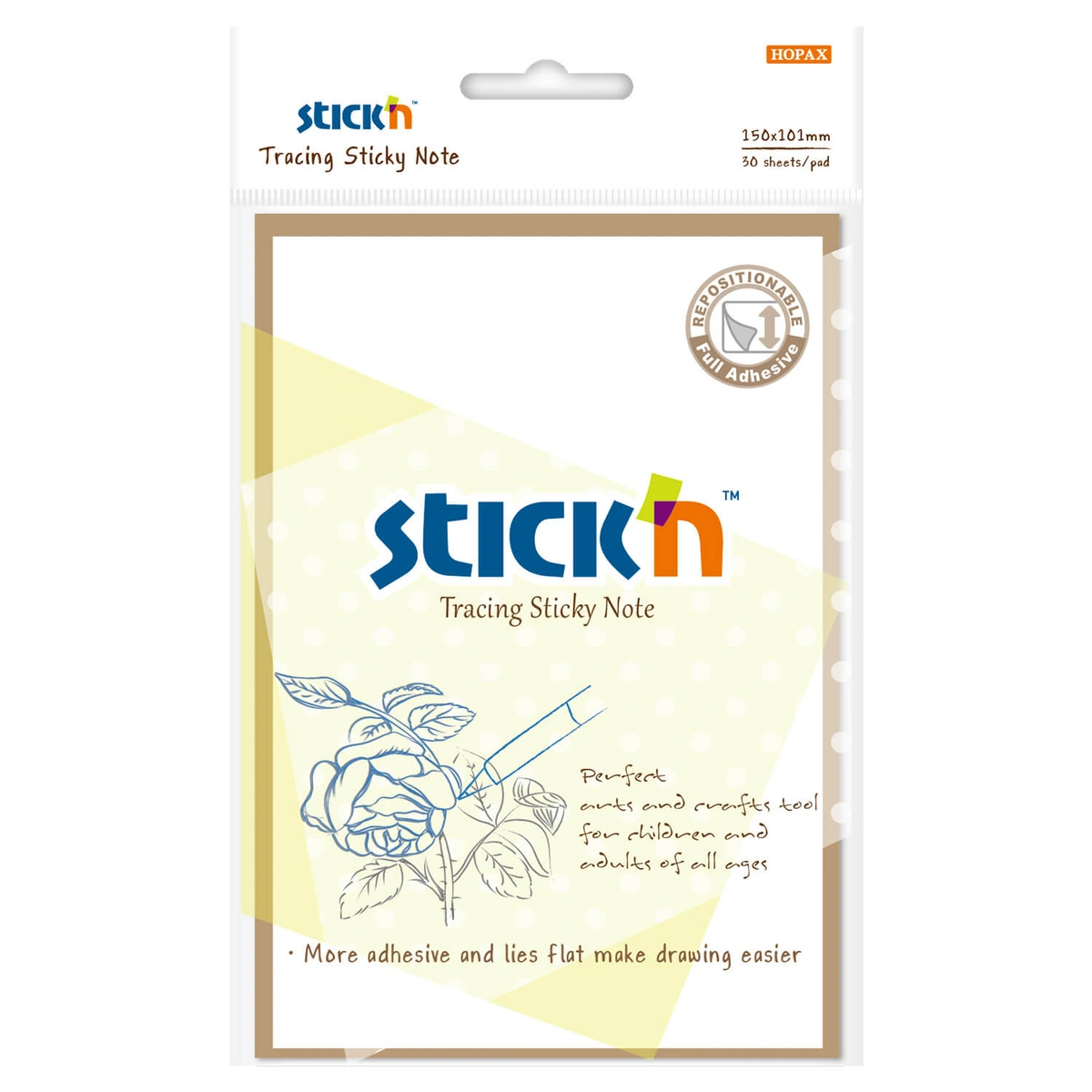 Przezroczysty notes samoprzyl. do odrysowywania 101x150mm, 30 kartek