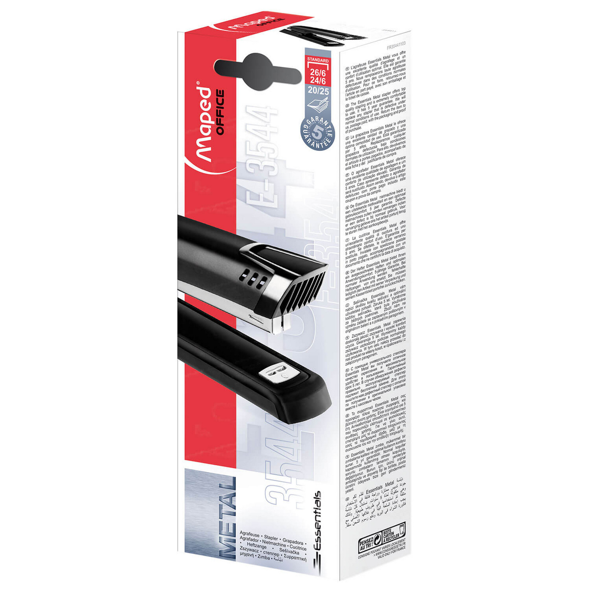 Zszywacz Essentials metal do 25 k. długi magazynek