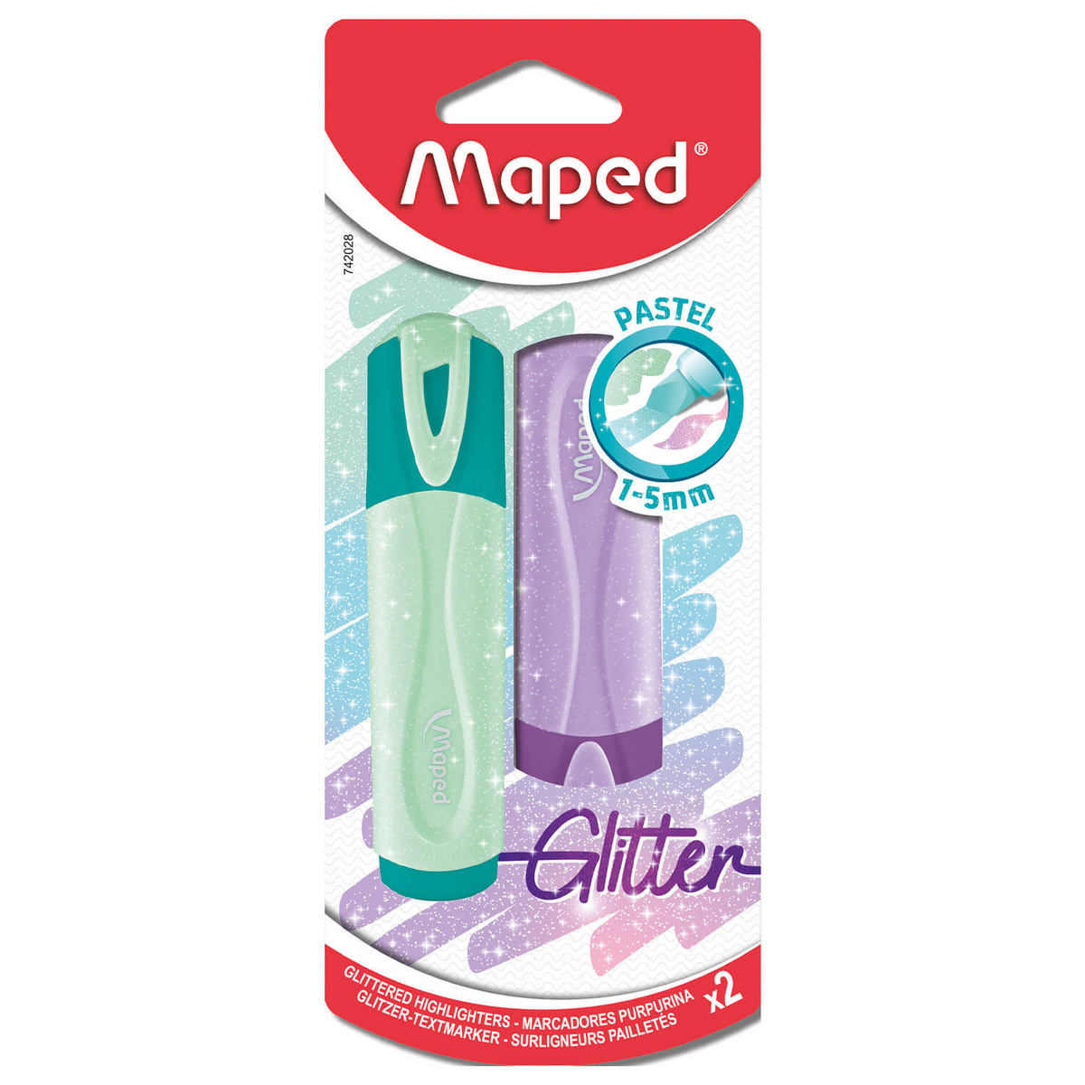 Zakreślacz Fluo Peps pastel/brokat 2 szt