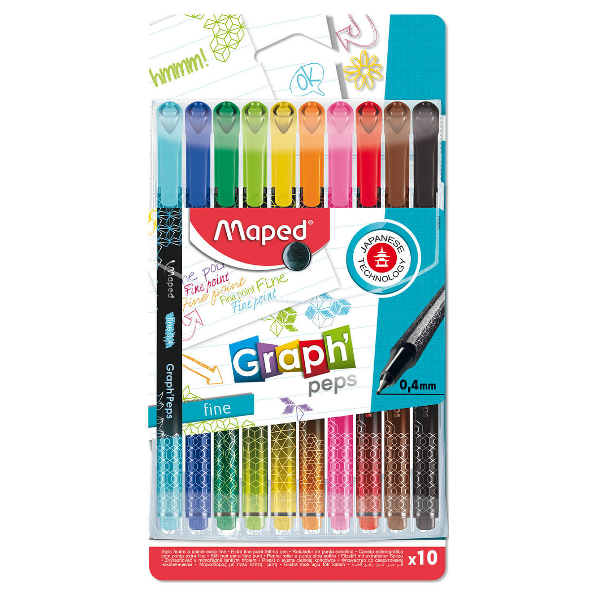 Cienkopis Graph Peps deco 10 szt etui