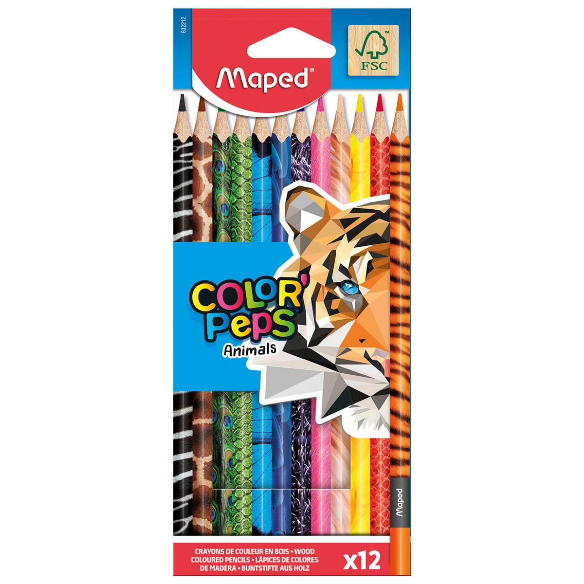 Kredki Colorpeps Animals trójkątne 12 szt.