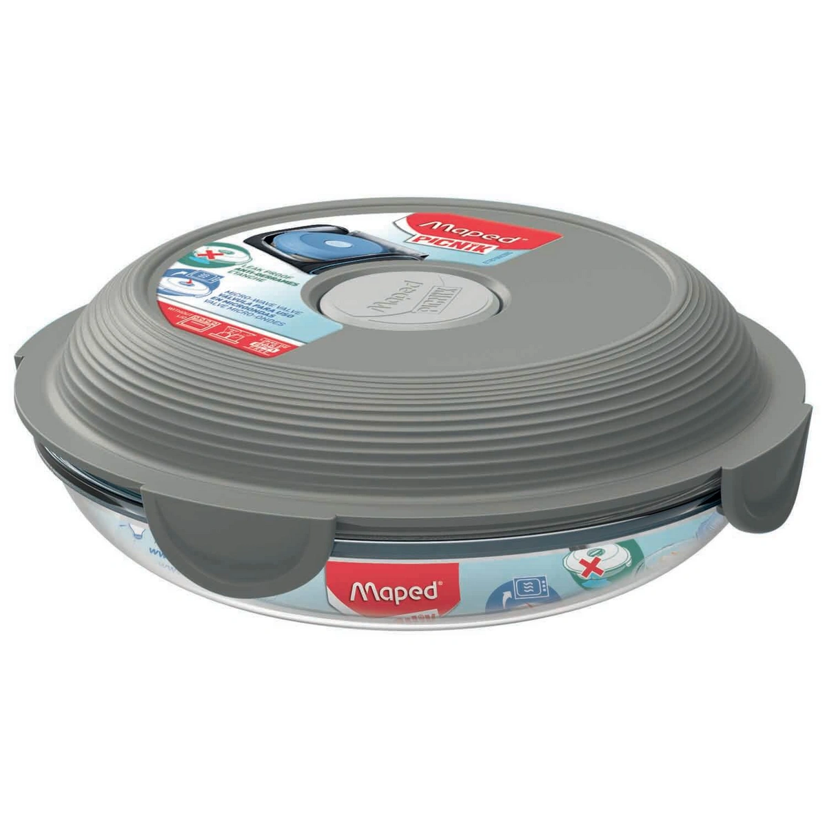 Pojemnik lunchowy szklany talerz 0.7l Picnik Concept Adult szary