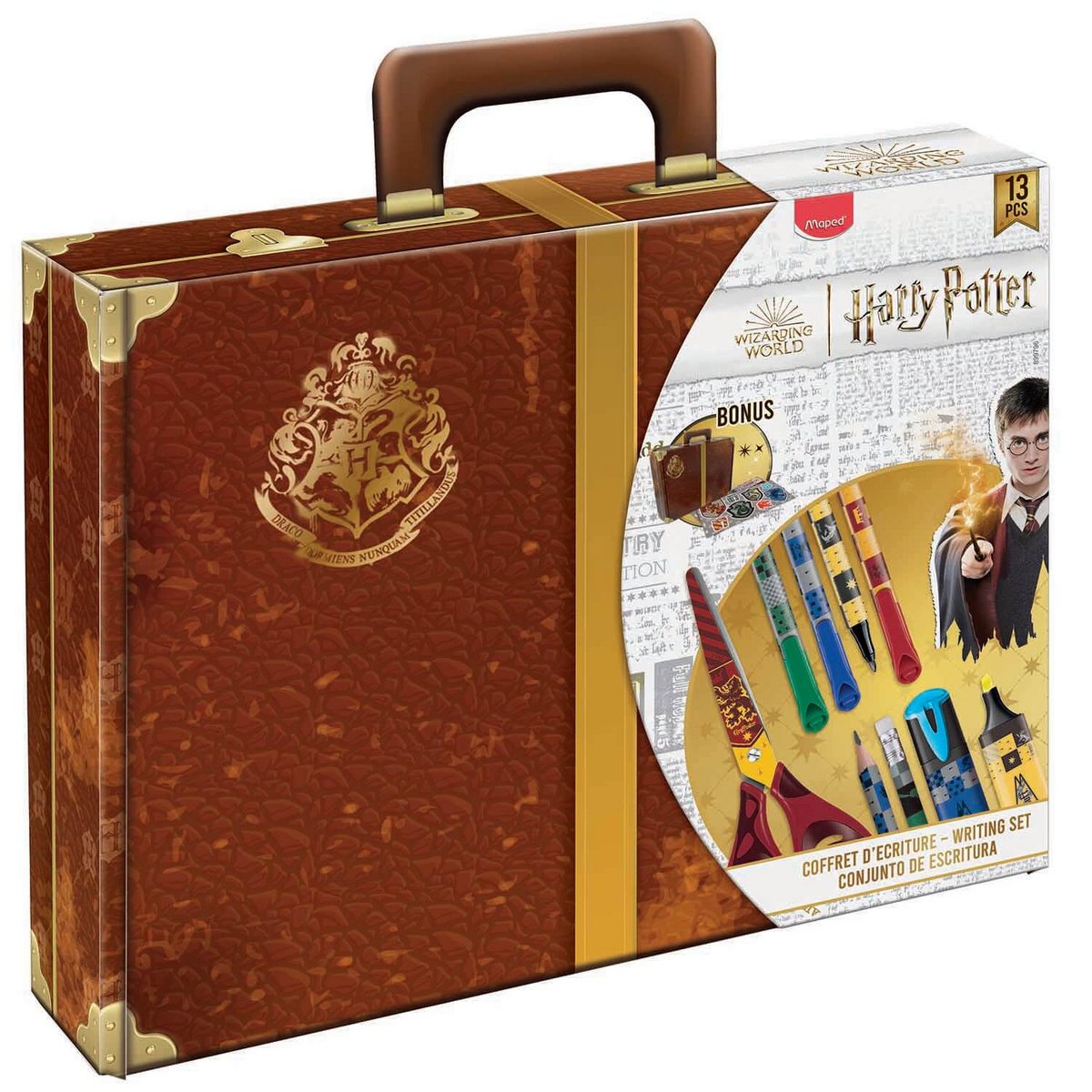 Zestaw 13 art. szkolnych Harry Potter w walizeczce