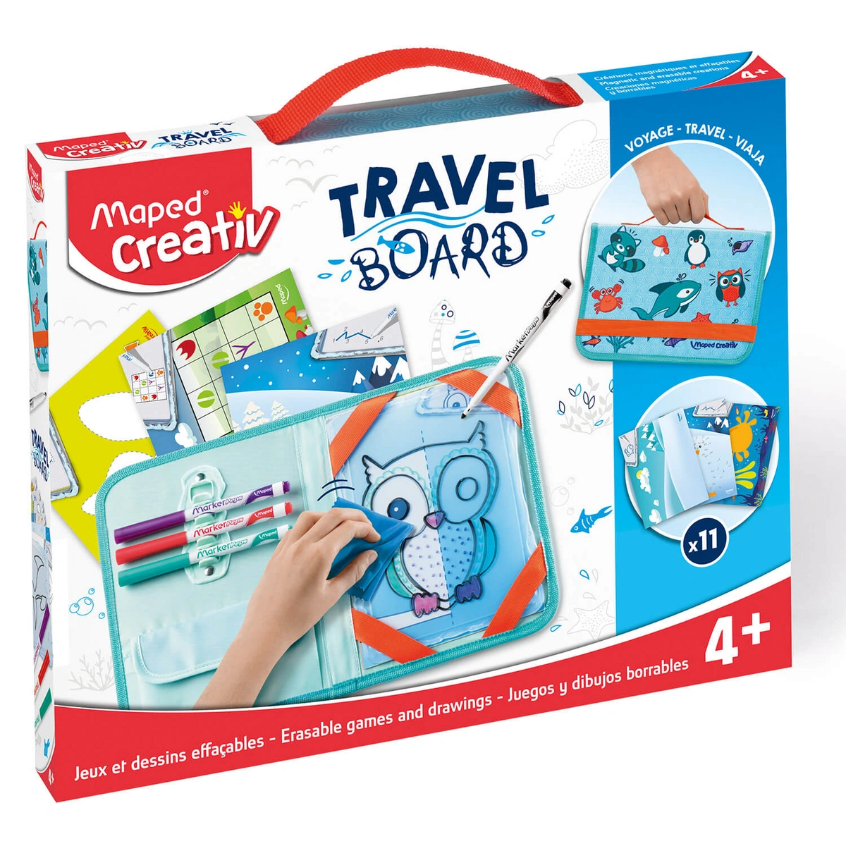 Creativ tablica przezroczysta, suchościeralna w walizeczce